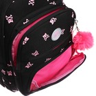 Рюкзак школьный, 39 х 30 х 20 см, Grizzly, эргономичная спинка, + брелок, чёрный - Фото 10