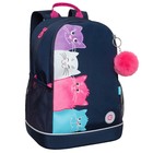 Рюкзак школьный, 38 х 28 х 18 см, Grizzly, эргономичная спинка, синий