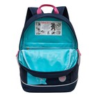 Рюкзак школьный, 38 х 28 х 18 см, Grizzly, эргономичная спинка, синий - Фото 3