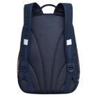 Рюкзак школьный, 38 х 28 х 18 см, Grizzly, эргономичная спинка, + брелок, синий - Фото 2