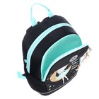Рюкзак школьный, 38 х 28 х 18 см, Grizzly, эргономичная спинка, + брелок, чёрный - Фото 10