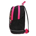 Рюкзак школьный, 38 х 28 х 18 см, Grizzly, эргономичная спинка, + брелок, чёрный - Фото 4