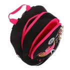 Рюкзак школьный, 38 х 28 х 18 см, Grizzly, эргономичная спинка, + брелок, чёрный - фото 24061059