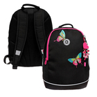 Рюкзак школьный, 38 х 28 х 18 см, Grizzly, эргономичная спинка, + брелок, чёрный - Фото 1