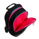 Рюкзак школьный, 38 х 28 х 18 см, Grizzly, эргономичная спинка, + брелок, чёрный - Фото 9