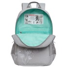 Рюкзак школьный, 40 х 25 х 13 см, Grizzly, эргономичная спинка, отделение для ноутбука, серый - Фото 3