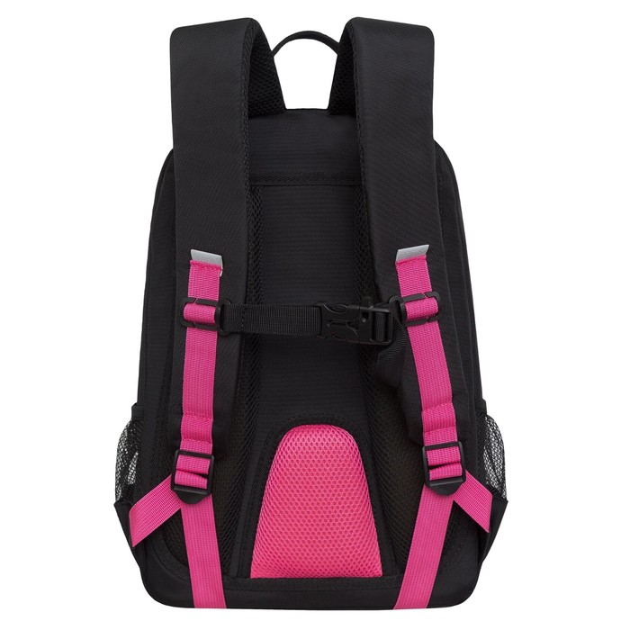 Рюкзак школьный, 40 х 25 х 13 см, Grizzly, эргономичная спинка, отделение для ноутбука, чёрный