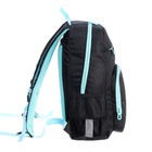 Рюкзак школьный, 40 х 25 х 13 см, Grizzly, эргономичная спинка, отделение для ноутбука, чёрный/бирюзовый - Фото 4