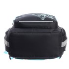 Рюкзак школьный, 40 х 25 х 13 см, Grizzly, эргономичная спинка, отделение для ноутбука, чёрный/бирюзовый - Фото 7