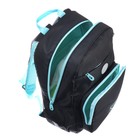 Рюкзак школьный, 40 х 25 х 13 см, Grizzly, эргономичная спинка, отделение для ноутбука, чёрный/бирюзовый - Фото 8