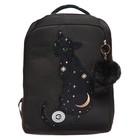 Рюкзак школьный, 39 х 26 х 17 см, Grizzly, эргономичная спинка, чёрный - Фото 3