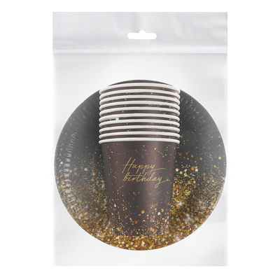 Набор бумажной посуды одноразовый «Happy»: 10 стаканов, 10 тарелок