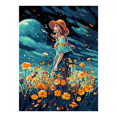 Картина по номерам «Летняя ночь», на картоне 28,5 × 38 см