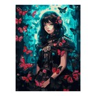 Картина по номерам «Девушка с бабочками», на картоне, 28,5 × 38 см - фото 9064788
