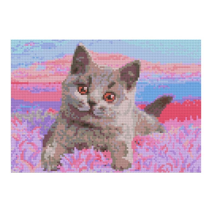 Алмазная мозаика 21*30 см (полн. заполн.) "Британский котенок" Ам-148