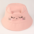 Панама детская для девочки «Котик», с ушками, р-р 48-50 - фото 23956816