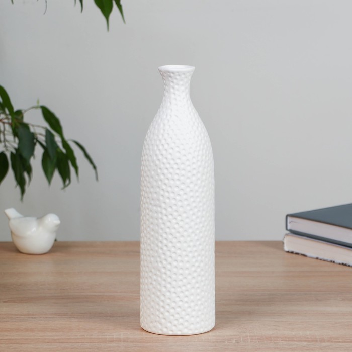 Ваза для цветов «Велдон», текстура, h=29 см, керамика, белая