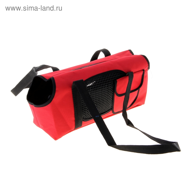 Сумка-переноска мягкая с кармашком, 37 х 13 х 20 см, красная - Фото 1