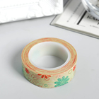 Клейкая лента декоративная бумажная "Сказочные цветы" 1,5 см, длина 10 метров - Фото 2