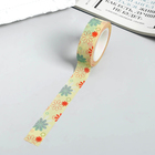 Клейкая лента декоративная бумажная "Сказочные цветы" 1,5 см, длина 10 метров - Фото 3