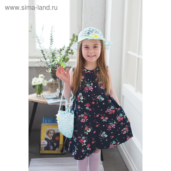Детский набор: сумка, панама, р-р. 50-52, 16х20 см, цвет голубой - Фото 1