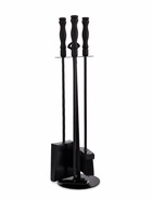 Набор каминный (совок, кочерга, щетка) деревянные ручки цвет черный 730*200*200 - фото 809232145