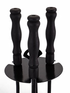 Набор каминный (совок, кочерга, щетка) деревянные ручки цвет черный 730*200*200 - фото 809232146