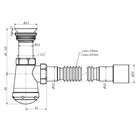 Сифон для раковины ORIO АВ-71059, пластиковый выпуск, 1 1/4"х40 мм, с гофрой 40х40/50 мм 10424694
