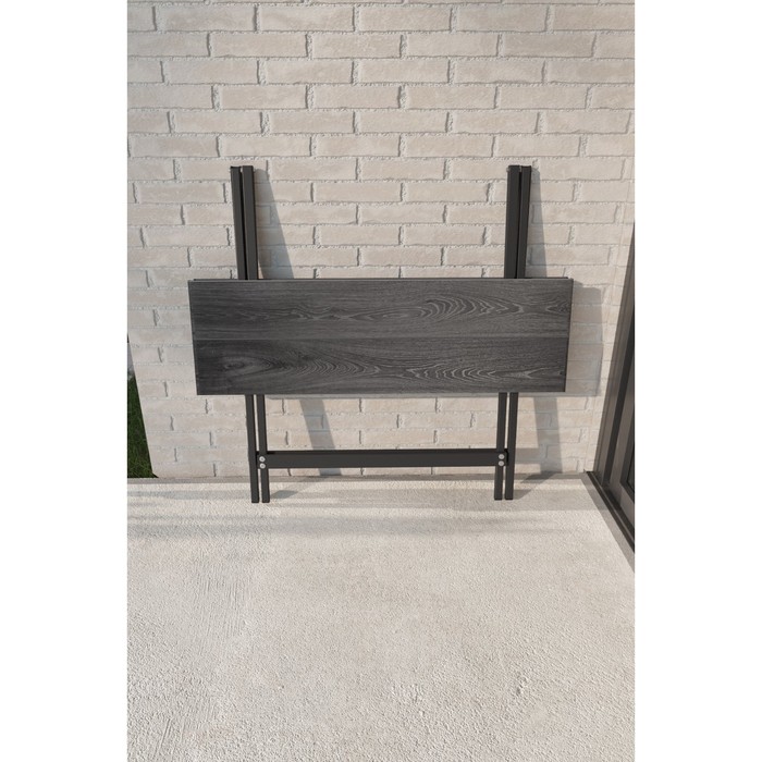 Стол складной «Лаундж», 990×605×750 мм, цвет ДПК серый / каркас металл чёрный матовый - фото 1909615893