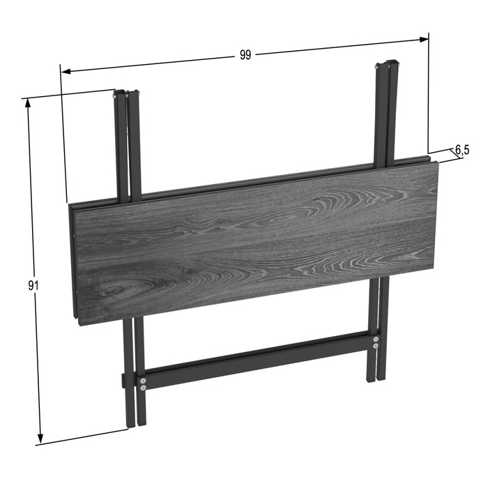 Стол складной «Лаундж», 990×605×750 мм, цвет ДПК серый / каркас металл чёрный матовый - фото 1909615895