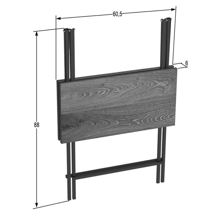 Стол складной «Лаундж лайт», 605×605×750 мм, ДПК серый / каркас металл чёрный матовый - фото 1909615907