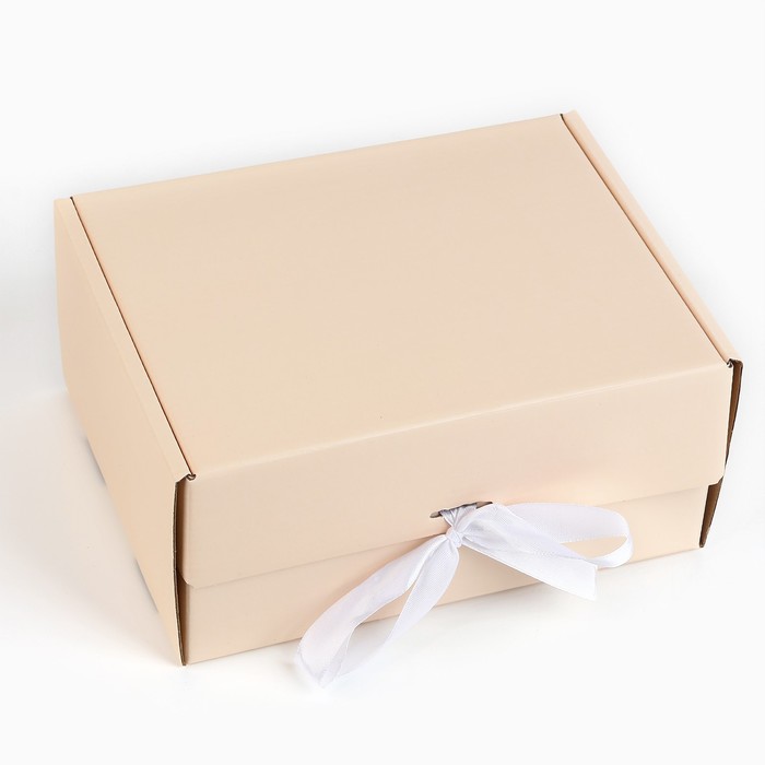 Коробка подарочная складная, упаковка, «Бежевая», 22 х 16.5 х 10 см - Фото 1