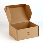 Коробка подарочная складная, упаковка, «Крафт, чёрная лента», 22 х 16.5 х 10 см - Фото 3