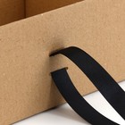 Коробка подарочная складная, упаковка, «Крафт, чёрная лента», 22 х 16.5 х 10 см - Фото 4