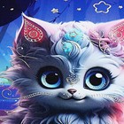 Пенал 1 секция, 140 х 200 х 40 мм, 2 откидные планки, текстильный, ПКТ 09-22-19 "Кошечка фэнтези" (рисунок с эффектом металлика) 72207 - фото 23994274