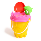 Набор игрушек для песочницы «Пончик», 7 предметов: ведро, сито, совок, грабли, бросатель с мячом, кольцо, МИКС - Фото 2