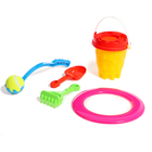 Набор игрушек для песочницы «Пончик», 7 предметов: ведро, сито, совок, грабли, бросатель с мячом, кольцо, МИКС - Фото 9