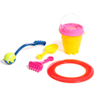 Набор игрушек для песочницы «Пончик», 7 предметов: ведро, сито, совок, грабли, бросатель с мячом, кольцо, МИКС - Фото 10