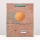 Пакет крафт "Линии" 26 х 32 х 12 см - фото 23974097