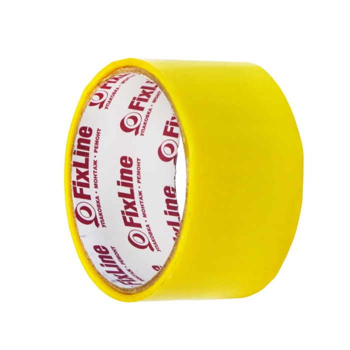 Лента клейкая FixLine, желтая, 48 мм х 16 м - Фото 1
