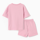 Костюм детский для девочки (футболка,шорты), цвет розовый, рост 104 - Фото 5