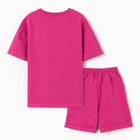 Костюм детский для девочки (футболка,шорты), цвет фуксия, рост 98 - Фото 5