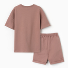 Костюм детский (футболка,шорты), цвет коричневый, рост 122 - Фото 5