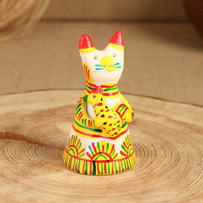 Филимоновская игрушка колокольчик «Кот», 10-12 см - Фото 1