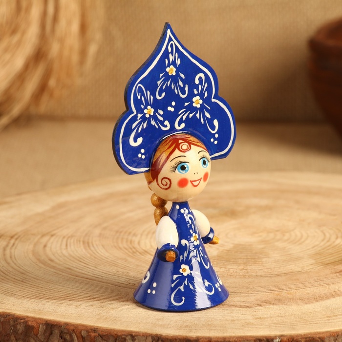 Сувенир "Кукла в синем платье", дерево, микс - фото 1884623019