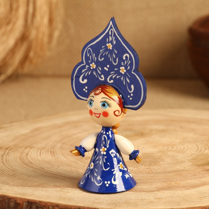 Сувенир "Кукла в синем платье", дерево, микс - фото 1884623020