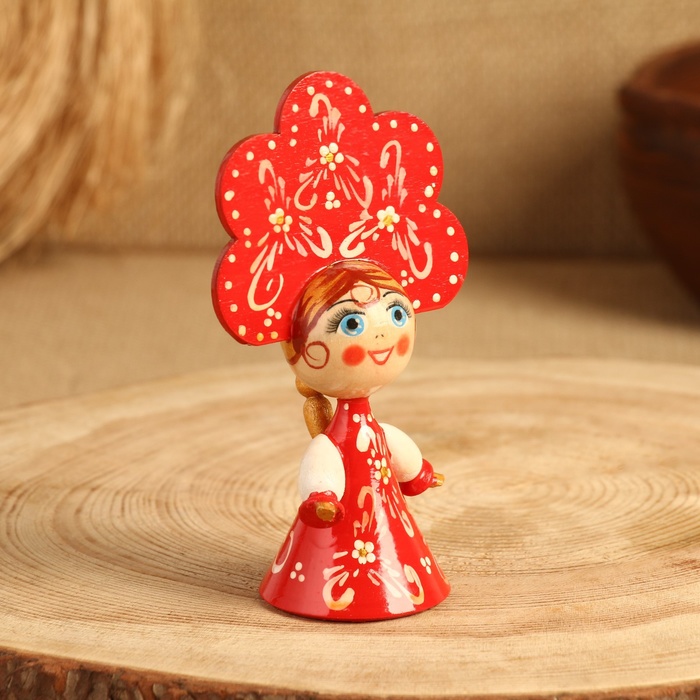 Сувенир "Кукла в красном платье", дерево, микс