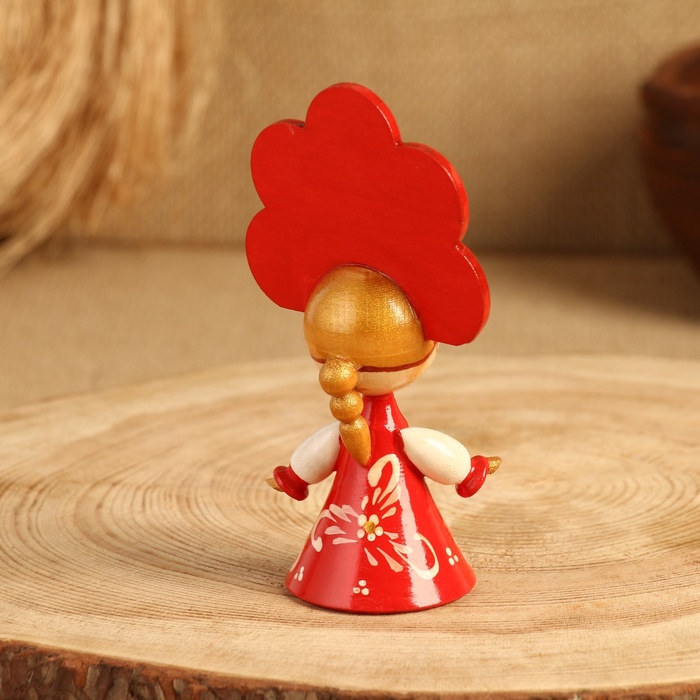 Сувенир "Кукла в красном платье", дерево, микс - фото 1884623025