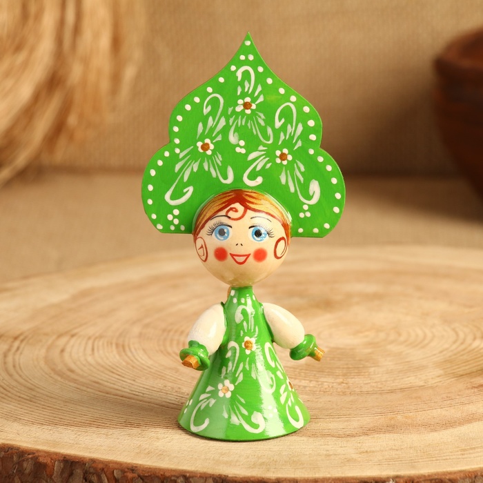 Сувенир &quot;Кукла в зелёном платье&quot;, дерево, микс
