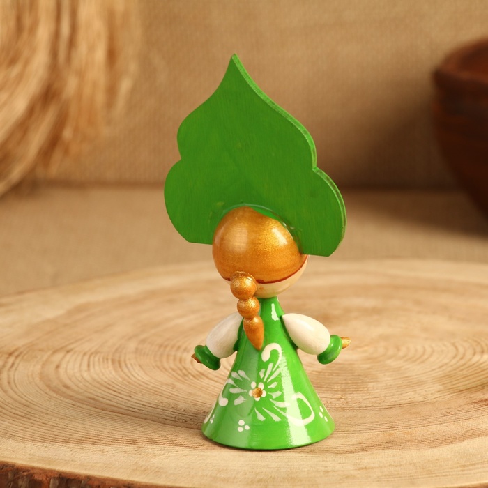 Сувенир "Кукла в зелёном платье", дерево, микс - фото 1884623029
